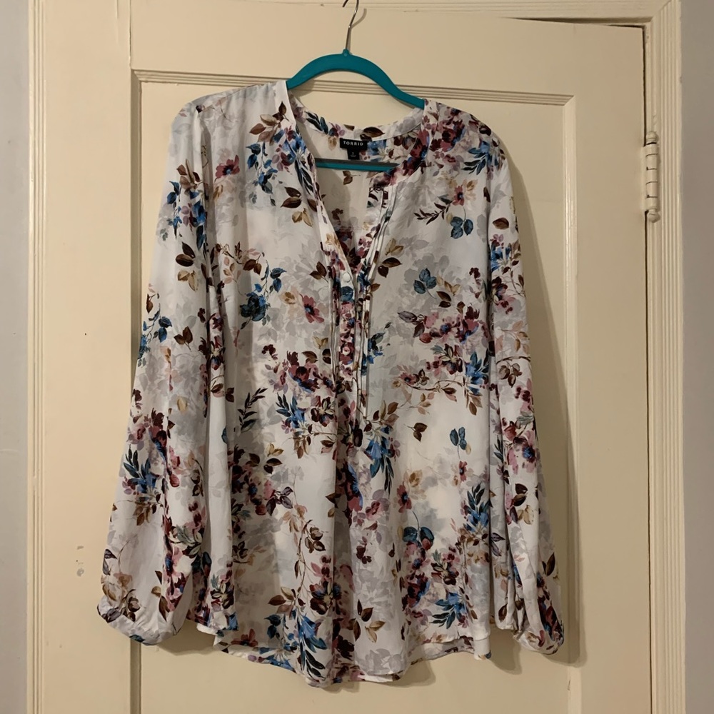 Torrid Size 2 - Sheer Floral Blouse